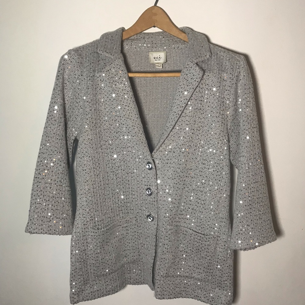 Gray Sweater Blazer